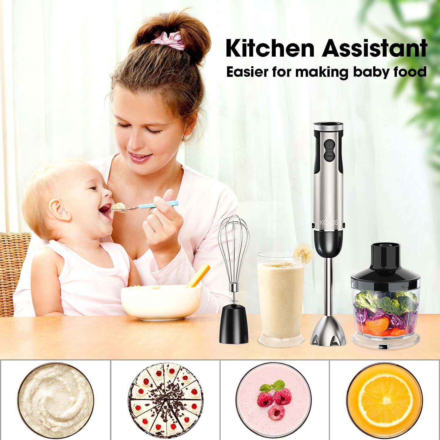 KOIOS HB-2052 1000W 5-in-1 Multifunctional Immersion Hand Blender