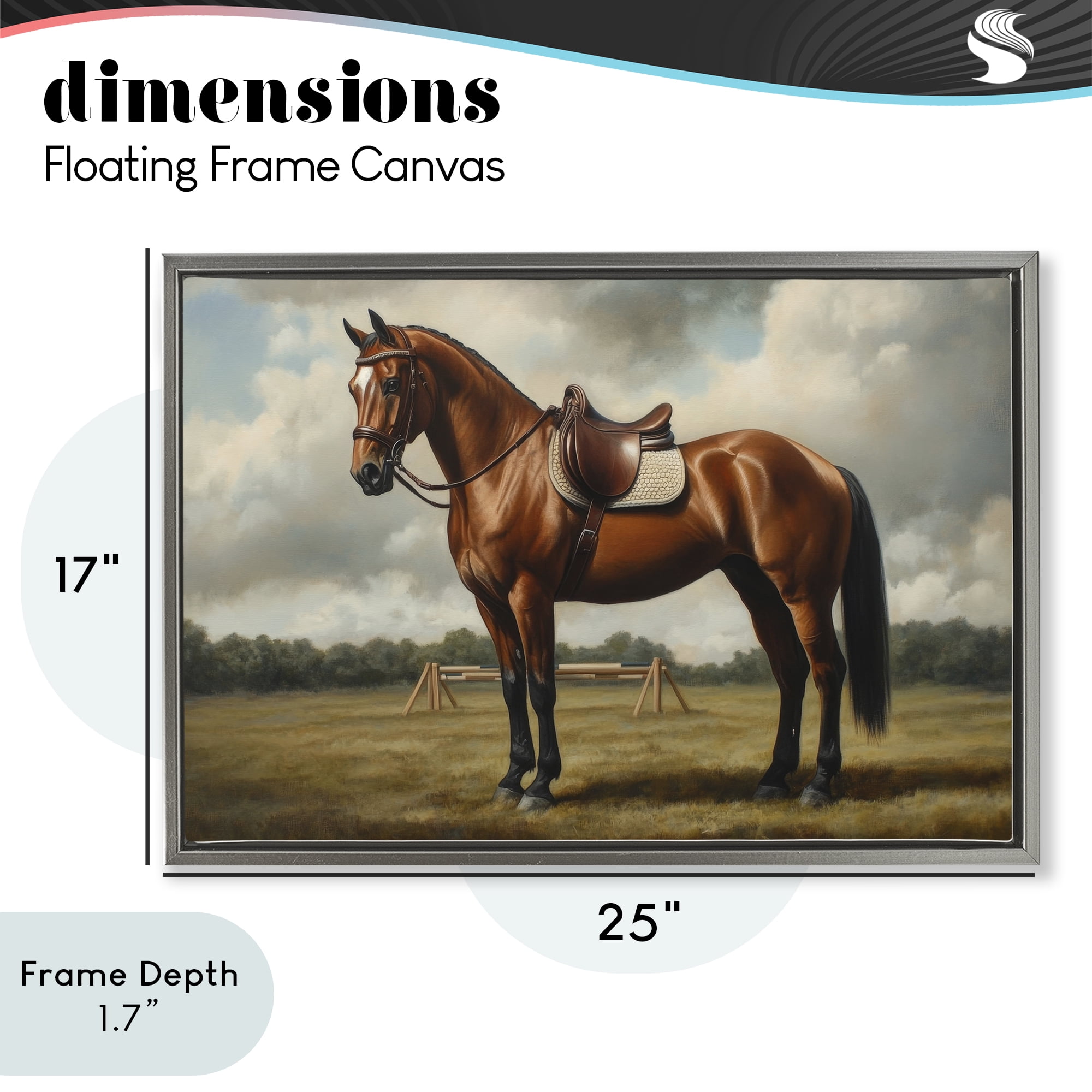 Stupell Industries Red Mare in Pastoral Landscape Gray Framed Floater Canvas Wall Art, design by Petal Prints Design