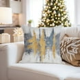 thumbnail image 4 of Ethan Taylor Abstract Throw Pillow Soft Cushion Cover 'Color Burst Paint Brush Strokes Modern' Transitional Pattern Decorative Square Accent Pillow Case, 16x16 Inches, Gold, Gray, 4 of 5