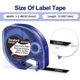 thumbnail image 3 of czcpp-Black Tape Compatible with Dymo Letratag Refills 12mm Plastic Tape Refills for Dymo Label Maker Letra Tag LT-100H LT-100T LT 200B QX50, 5 Pack, 3 of 4
