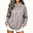 thumbnail image 4 of Enjoytime Hoodies for Women Long Sleeve Drawstring Pullover Hoodie Soft Casual Solid Fall Winter Sweatshirt, 4 of 6