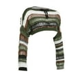 thumbnail image 6 of Women Knit Crop Tops, Long Sleeve Crew Neck Hollowed Contrast Color Loose Ladies Tops, 6 of 10