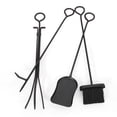 thumbnail image 7 of Christopher Knight Home Darlene Modern Iron Folding Fireplace Screen with Door and Tools, Matte Black, 7 of 7