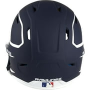 Rawlings 2022 Mach Adjust Baseball Batting Helmet With Jaw Guard, Junior, Matte Navy/Matte White