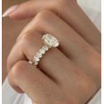 thumbnail image 2 of Jewelerix Brilliant Oval Cut Moissanite Engagement Ring for Women, 14K Yellow Gold Vermeil Ring, Hidden Halo Ring, Solitaire Wedding Promise Ring, 2 of 8