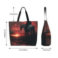 thumbnail image 5 of Cauagu Lone Rider Under Red Sky Print Women Large Capacity Tote Bag - Casual Shoulder Bag Fashion Handbag Shopping Bag Daily Bag Hobo Bags for Travel Work and Shopping, 5 of 8