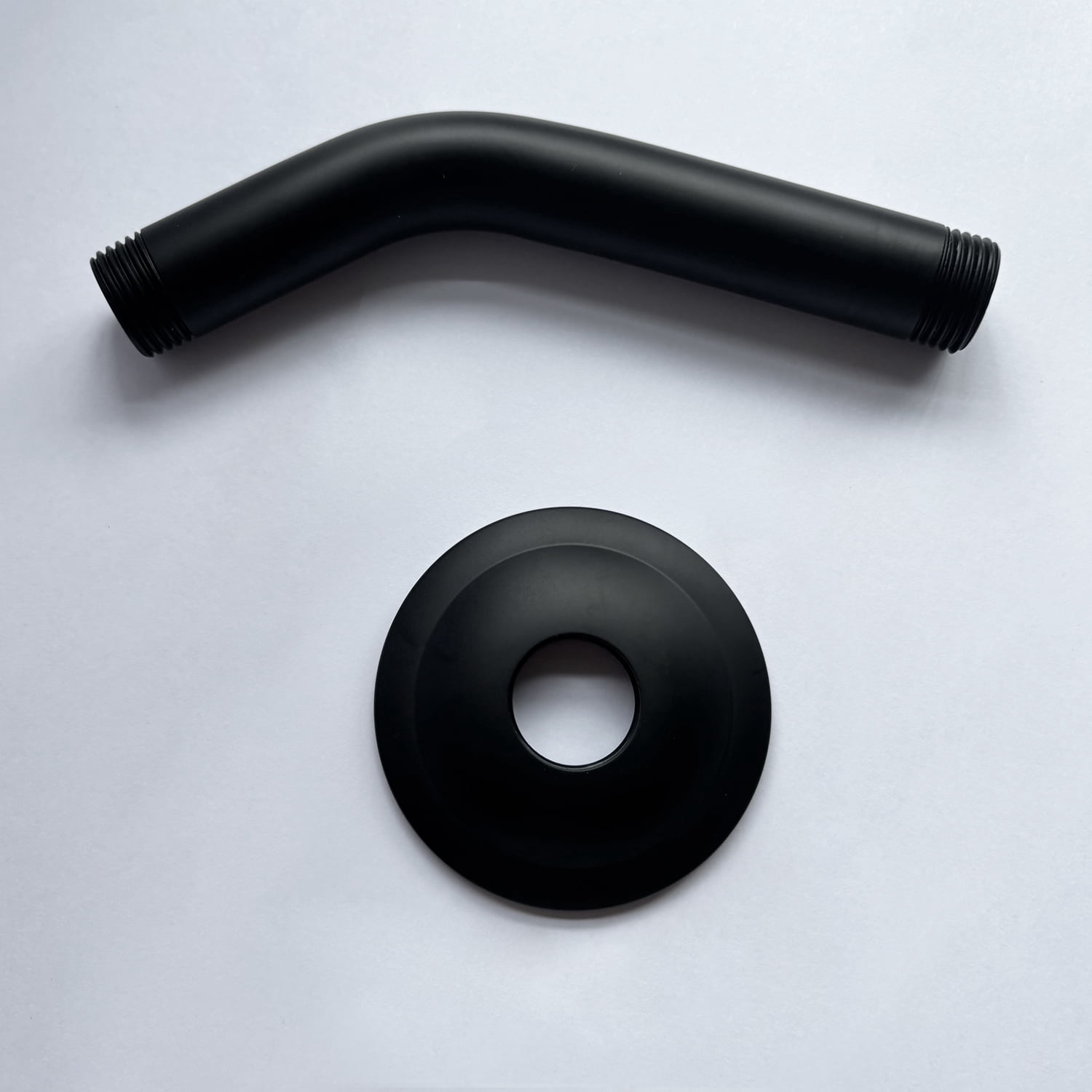 Shower Arm with Flange, 1/2 NPT Tapered Threads, Rain Shower Head Arm, Wall Mount Shower Extension Arm