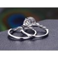 thumbnail image 3 of 2 Carat Halo Moissanite and Moissanite Bridal Ring Set with 18k Gold Plating, 3 of 6