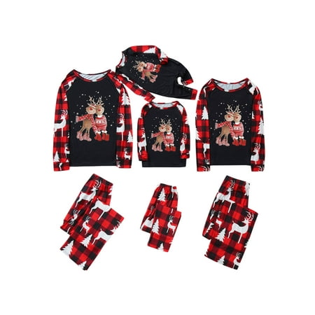 

Hirigin Family Christmas Pjs Matching Sets Deer Plaid Jammies for Baby Adults and Kids Holiday Xmas Sleepwear Set