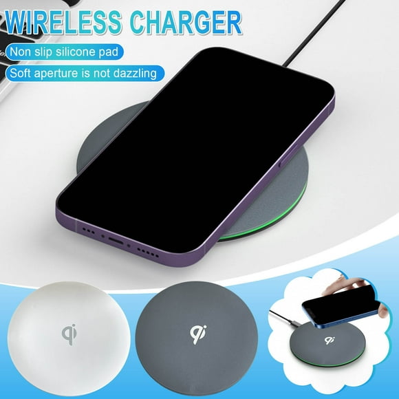 onlyliua para Interior/Exterior El Cargador Inalámbrico 15 W Es Un Cargador Inalámbrico Rápido de Escritorio Redondo para Teléfono Móvil