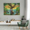 thumbnail image 2 of ONETECH  Forest Animal Tapestry Tropical Rainforest Jungle Giraffe Elephant Ape Monkey Rhino Zebra African Forest Tapestry for Bedroom Living Room, 2 of 7
