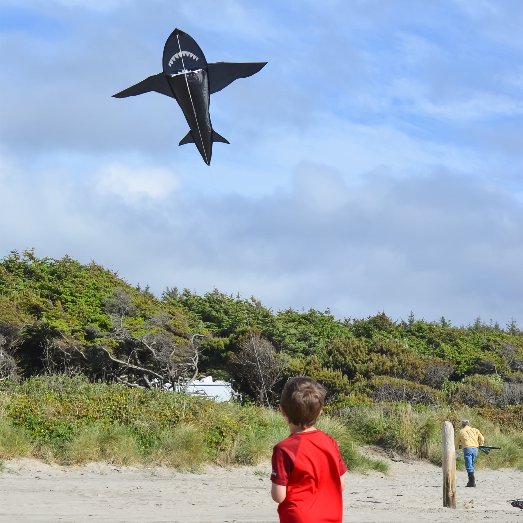 In The Breeze 2909 — 4 ft. 3D Shark Kite — Fun, Easy Flying Single-Line Sea Life Kite for the Family
