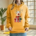 thumbnail image 2 of Feancey Merry Christmas Cute Hoodies for Women Funny Reindeer Print Pullover Tops Drawstring Long Sleeve Fleece Hooded Sweatshirts with Pocket Yellow XXL, 2 of 7