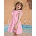 thumbnail image 2 of Vestido Arshiner para niña pequeña, rosa, manga con volantes, sin espalda, 2 of 8