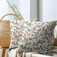 thumbnail image 6 of Dark Teal Leaf Pillow Covers 20x20 Inch Set of 2 Teal and Orange Leaves and Branch Outdoor Decorative Throw Pillows Rustic Farmhouse Pillowcases Cushion Covers for Couch Home Decor, 6 of 6