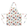 thumbnail image 2 of Pioneer Flower Floral Print Pattern Apron for Women and Men, Cotton Linen Waterproof with Pockets, Adjustable, 33x27 Inch for Kitchen, Gardening, BBQ, Salon, 2 of 6
