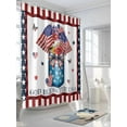 thumbnail image 3 of Independence Day Shower Curtain, American Flag Red Blue Flower Washable Shower Curtain with Hooks Bath Decor Fabric Shower Curtains for Bathroom, Hotel, Bathtubs, Stalls, 72x96 Inch, 3 of 6