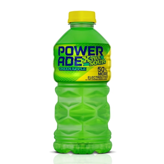 POWERADE XTRA SOUR Green Apple Sports Drink Bottle, 28 fl oz