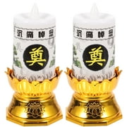 2Pcs Chinese Style Worship Candle Light Fake Candle Funeral Candle Light Ornament