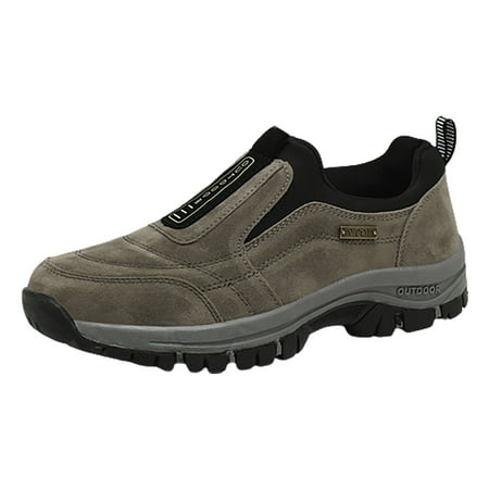 eileial Shoes Men Orthowalkway Mens Shoes Men s Arch Support Slip-on Canvas Loafers Orthopedic Sneakers Khaki 7.5