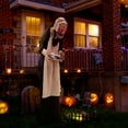 thumbnail image 3 of Costway 5.2 FT Halloween Animated Standing Greeter Old Lady with Candy Dish & LED Eyes, 3 of 10