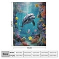 thumbnail image 4 of Jiayy  Ocean Swimming Dolphin Fish Blanket Underwater World Colorful Sea Life Throw Gifts for Kids Girls Boys Mom Women Men Dad Birthday Mother's Day Father's Day Soft Plush Throw, 4 of 6