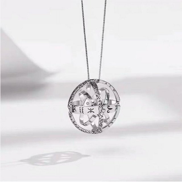Anillo de bola astronómica metamórfica para hombres y mujeres, anillo de bola cósmica metamórfica invertida, joyería de collar de pareja de estilo Retro