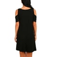 thumbnail image 4 of Vestido De Mujer, Vestido De Mujer De Manga Corta Cuello Redondo Negro Para Fiesta, 4 of 8