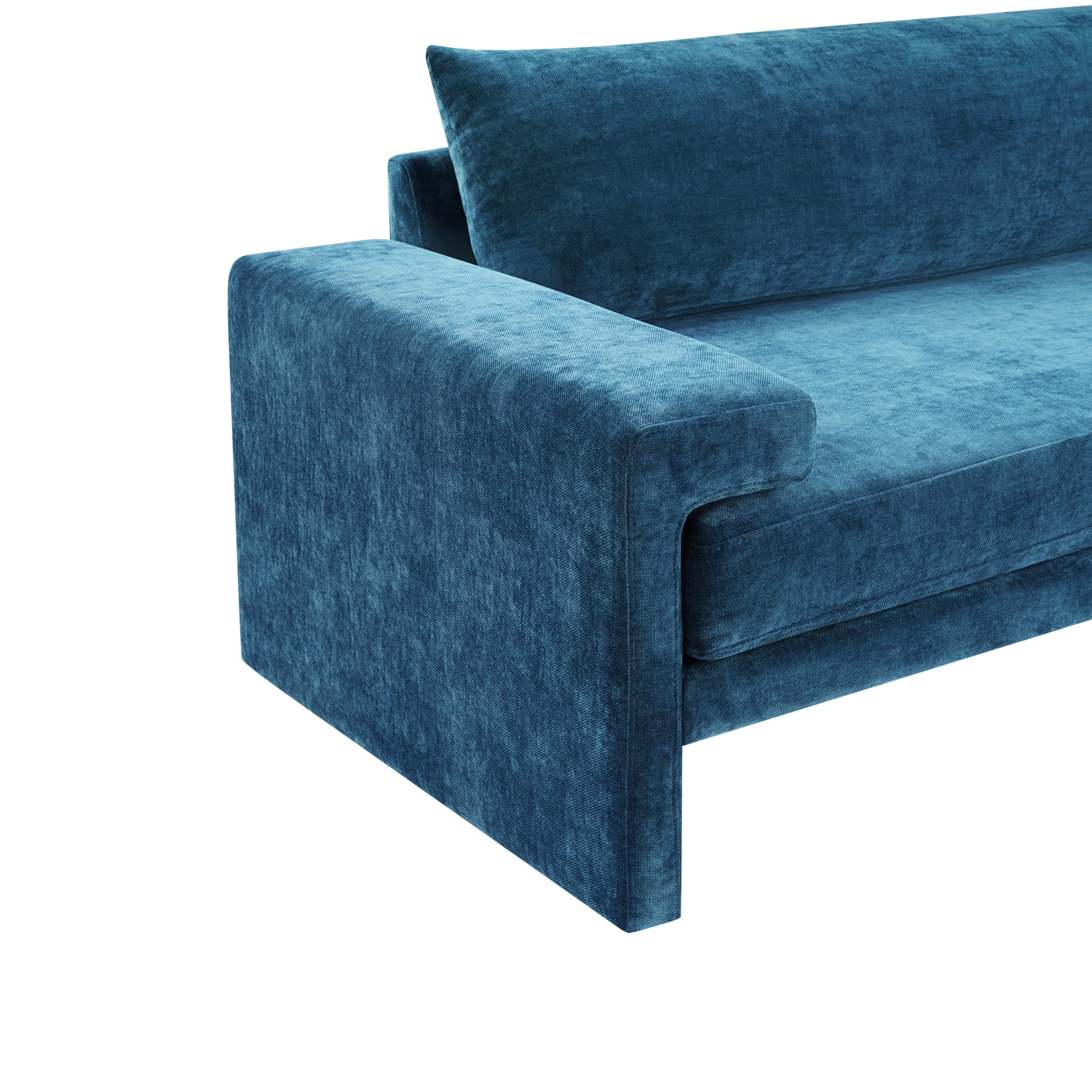 Christopher Knight Home 3-Seater Sofa with Chenille Upholstery, Wide Armrests, Thick Cushion, Blue