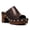 Brown, variant on YDN Women's Open Peep Toe Mules Platform Wooden Block Heels with Studs Dressy Casual Slides Sandals Slip On Comfy Shoes Daily Size 7 Brown