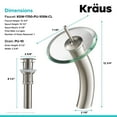 thumbnail image 6 of KRAUS Tall Waterfall Bathroom Faucet for Vessel Sink with Clear Glass Disk and Pop-Up Drain, Satin Nickel Finish, 6 of 10
