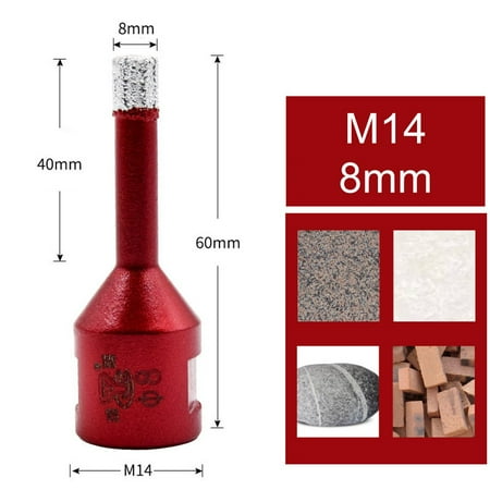 

6-68mm M14 Diamond Core Drill Bit Hole Saw Cut Granite Marble Porcelain-Tile