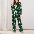 thumbnail image 2 of Balery Christmas tree green plaid Conjunto de Pijama con Estampado para Mujer, Conjunto de Dos Piezas con Manga Larga, Ropa de Dormir Suave con Bolsillos, Pijamas Cómodos-XX-Large, 2 of 7