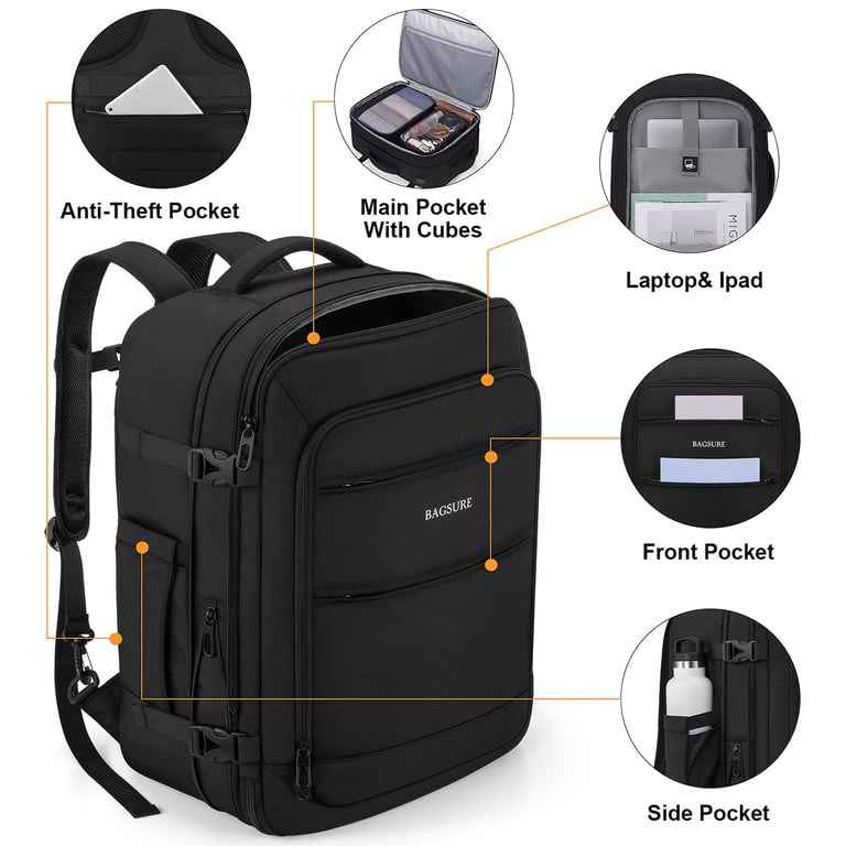 Bagsure Travel Backpack, 42L Carry on Luggage, Flight Approved Expandable Amazon.com: Bagsure Travel Backpack Carry On Backpack 42L  main image 3