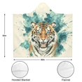 thumbnail image 3 of Fierce Tiger Wearable Blanket Hoodies for Women Men Adults Tiger Lovers Plush Lightweight Vintage Tigers Hooded Blankets for Camping Office Decor Birthday Gifts 50×60 Inch, 3 of 5