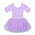 thumbnail image 6 of Yhong Little Girls Kids Ballet Leotards Skirted Tutu Cross Straps Back Dance Dress Gymnastics Outfits Purple XXL, 6 of 7