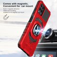 thumbnail image 4 of For T-Mobile Revvl 6 PRO 5G Dropproof Shockproof Kickstand Ring Stand Phone Case Cover With Tempered Glass Screen Protector - Red, 4 of 5