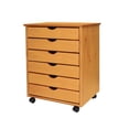 thumbnail image 2 of Pemberly Row Chariot Utilitaire Moderne en Bois Massif à 6 Tiroirs, Grand Rouleau, en Pin Med, 2 of 9