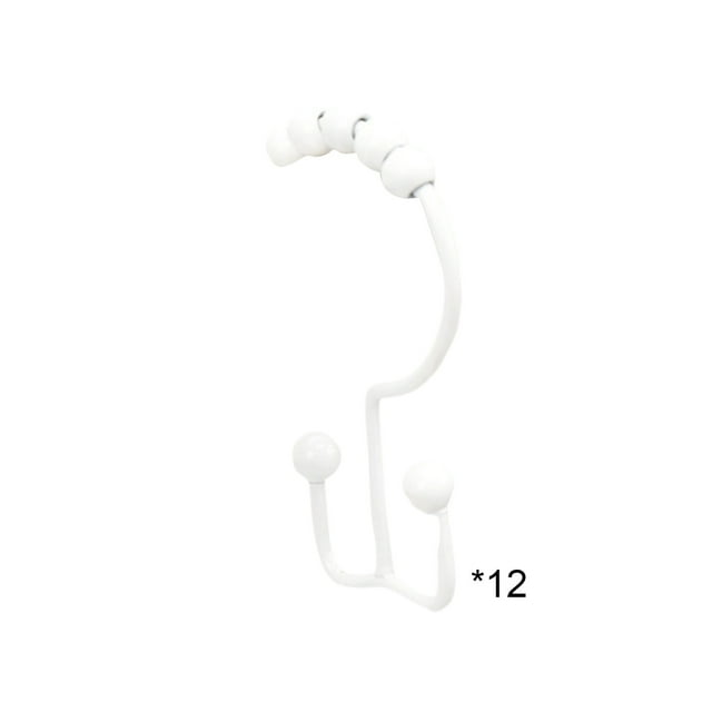 Shower Curtain Hooks,12 Piece Iron Shower Curtain Hooks Rings for Bathroom