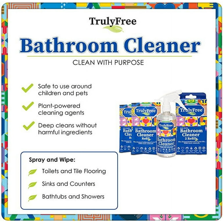 Truly Free Bathroom Cleaning Bundle, Natural, No Chemical Cleaners For  everything In Your Bathroom, Kitchen, and Home (Essentials Bathroom  Cleaning