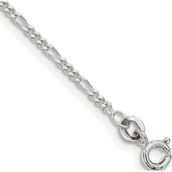 Sterling Silver 1.75mm Figaro Chain (7 X 1.75) Made In India qfg050-7