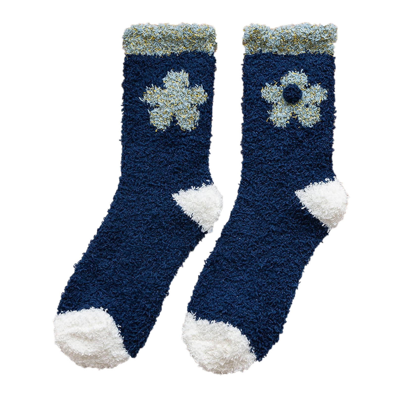 GDREDA Ankle Socks Thermal Socks for Womens Coral Socks Stripe