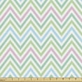 thumbnail image 1 of Chevron Fabric by the Yard, Simplistic Zigzag Pattern in Pastel Tones Creative Geometric Graphic, Decorative Upholstery Fabric for Sofas and Home Accents, Multicolor by Ambesonne, 1 of 5
