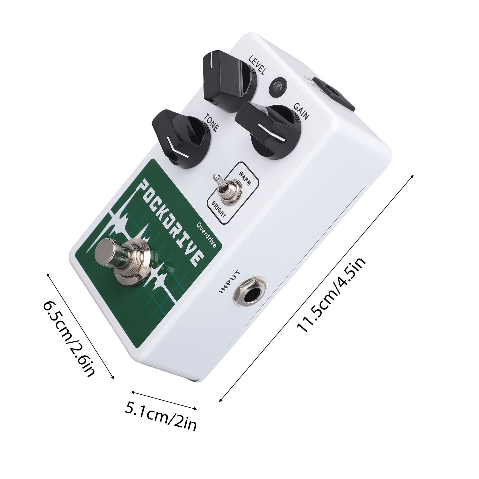 Riousery Overdrive Guitar Effect Pedal 2 Tone Modes Warm Bright with True Bypass Analog Circuit LED Indicator DC 9V 6.5mm Input Output Interface White (2.6 x 2.0 x 4.5 inches)