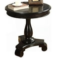 thumbnail image 2 of Gracefully traditional Rene Round Wood Pedestal Side Table, 26" | Black, 2 of 5