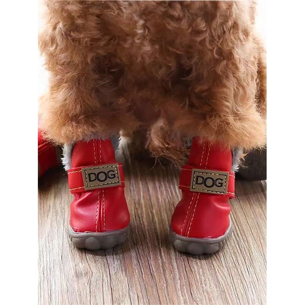 1pc Anti-Slip Waterproof Wear-Resistant Snow Boots For Pets With Fleece, Autumn/Winter