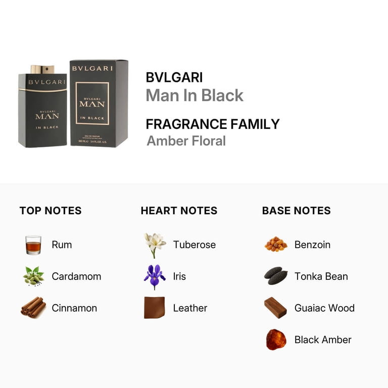 Bvlgari Man In Black Cologne, EDP Spray for Men, Warm & Spicy