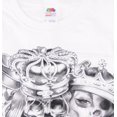 thumbnail image 2 of Teelocity Men's Playing Card Skeleton King and Queen of Hearts White Relaxed Fit Short Sleeve Graphic T-Shirt, 2 of 3