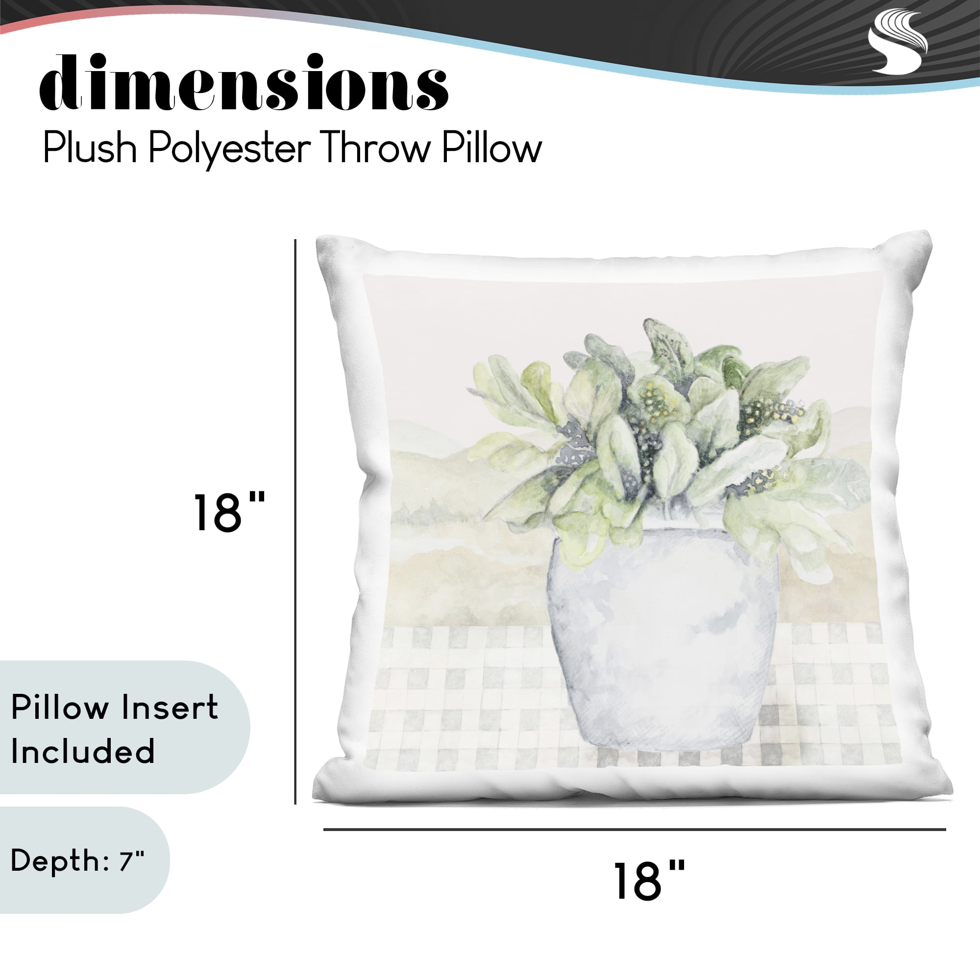 Stupell Industries Subdued Garden Plant Decorative Printed Throw Pillow, design by Janice Gaynor