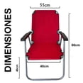 thumbnail image 2 of Silla Plegable de Playa Camping Exterior CJR Resistente Cómoda Rojo, 2 of 6